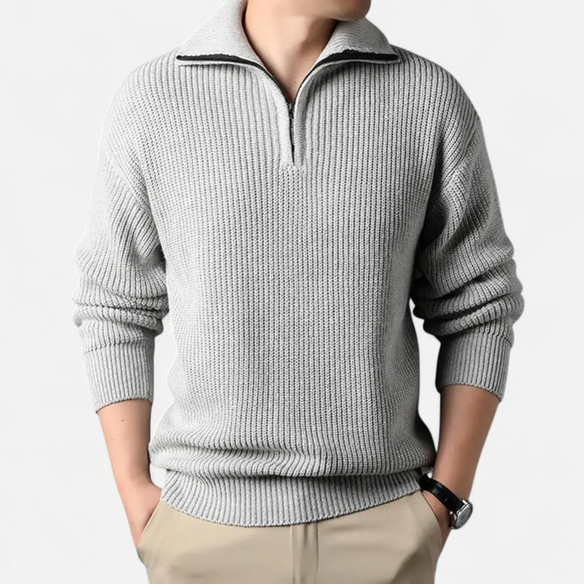 Men’s Wool-Blend Half-Zip Sweater