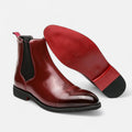 Men’s Chelsea Boots in Polished Noir with Red Sole