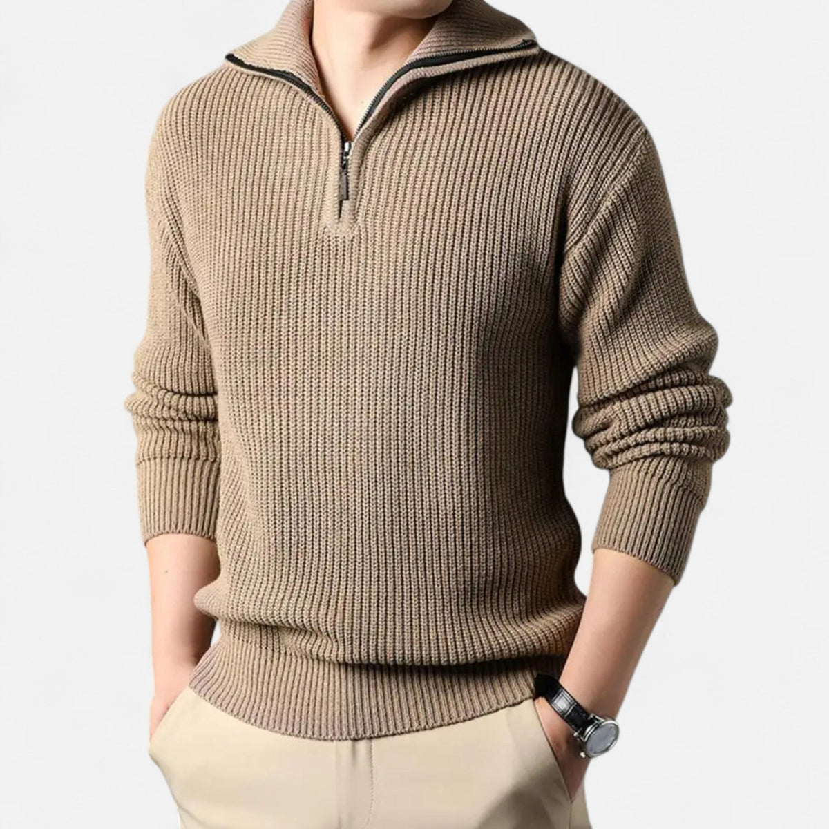 Men’s Wool-Blend Half-Zip Sweater