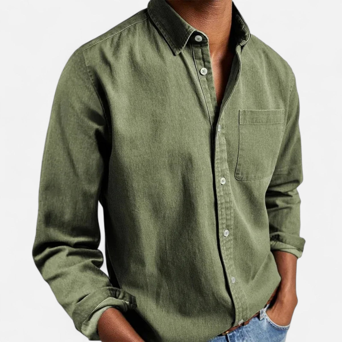 Men’s Solid Long-Sleeve Business Shirt