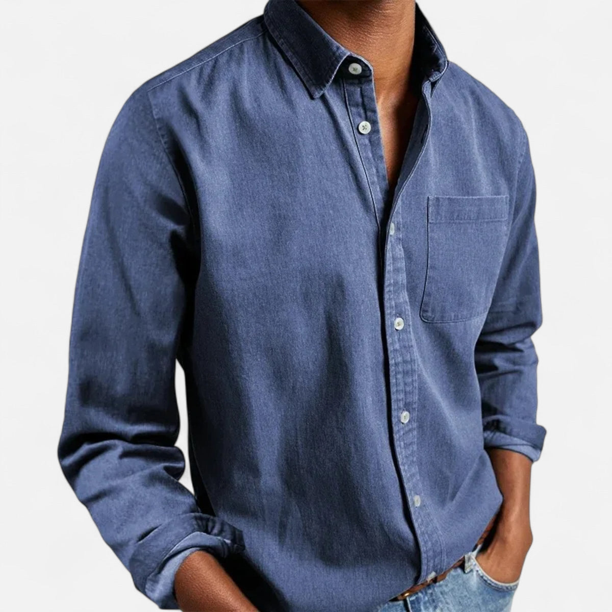 Men’s Solid Long-Sleeve Business Shirt