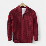 Men’s Thick-Knit Turtleneck Zip Sweater