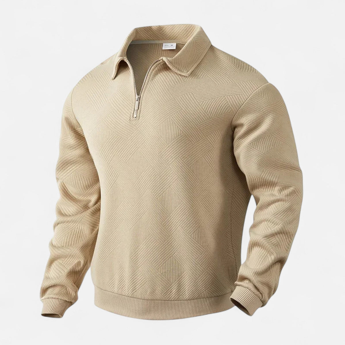 Men’s Long-Sleeved Polo Shirt | Zipper Lapel