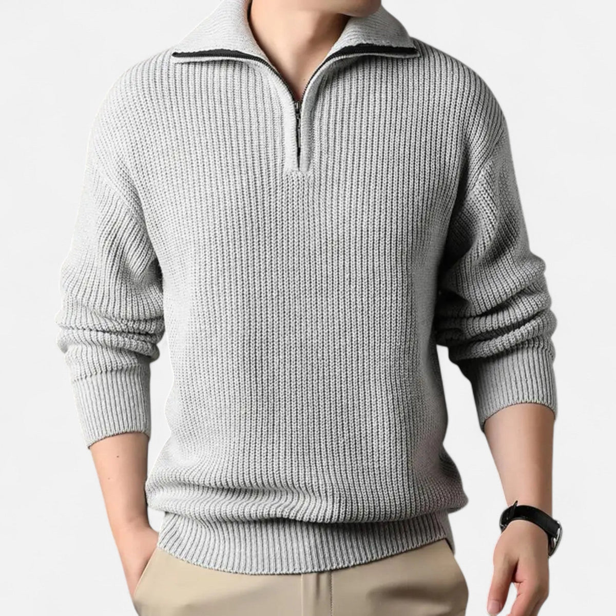 Men’s Wool-Blend Half-Zip Sweater