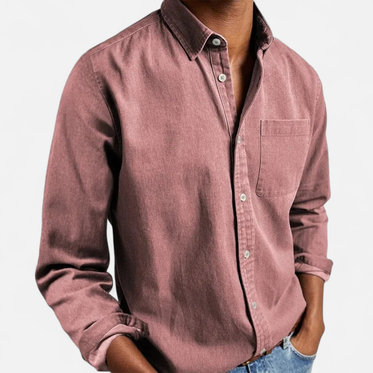 Men’s Solid Long-Sleeve Business Shirt