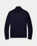 Cable-Knit Cotton Quarter-Zip Sweater