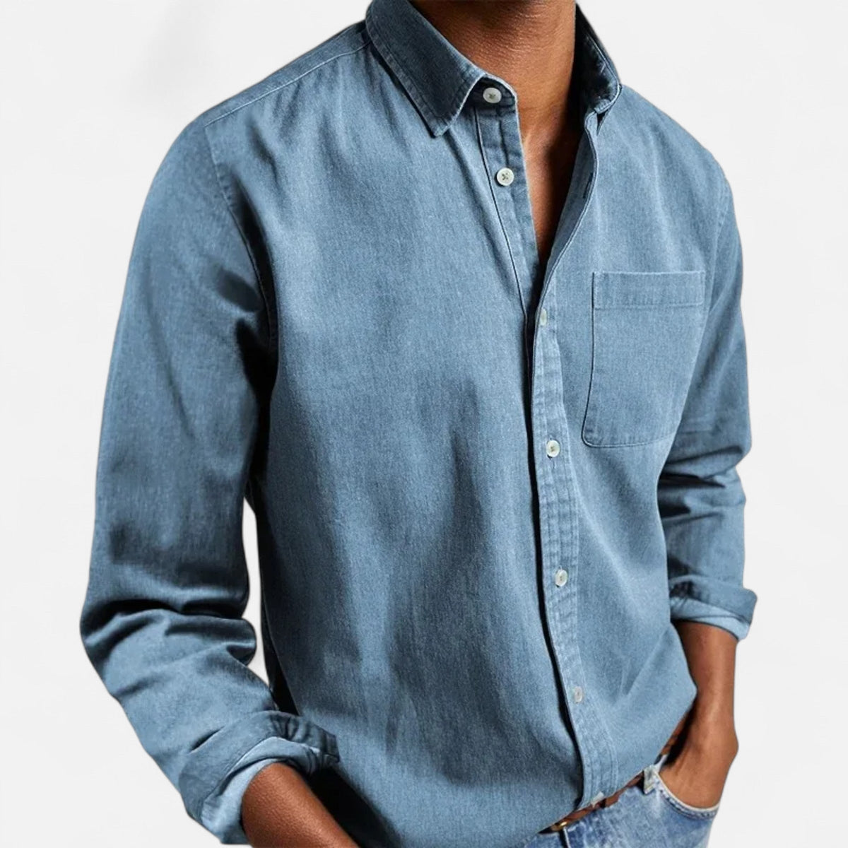 Men’s Solid Long-Sleeve Business Shirt